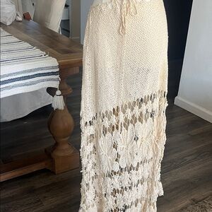 Women’s White Crochet skirt 
Festival